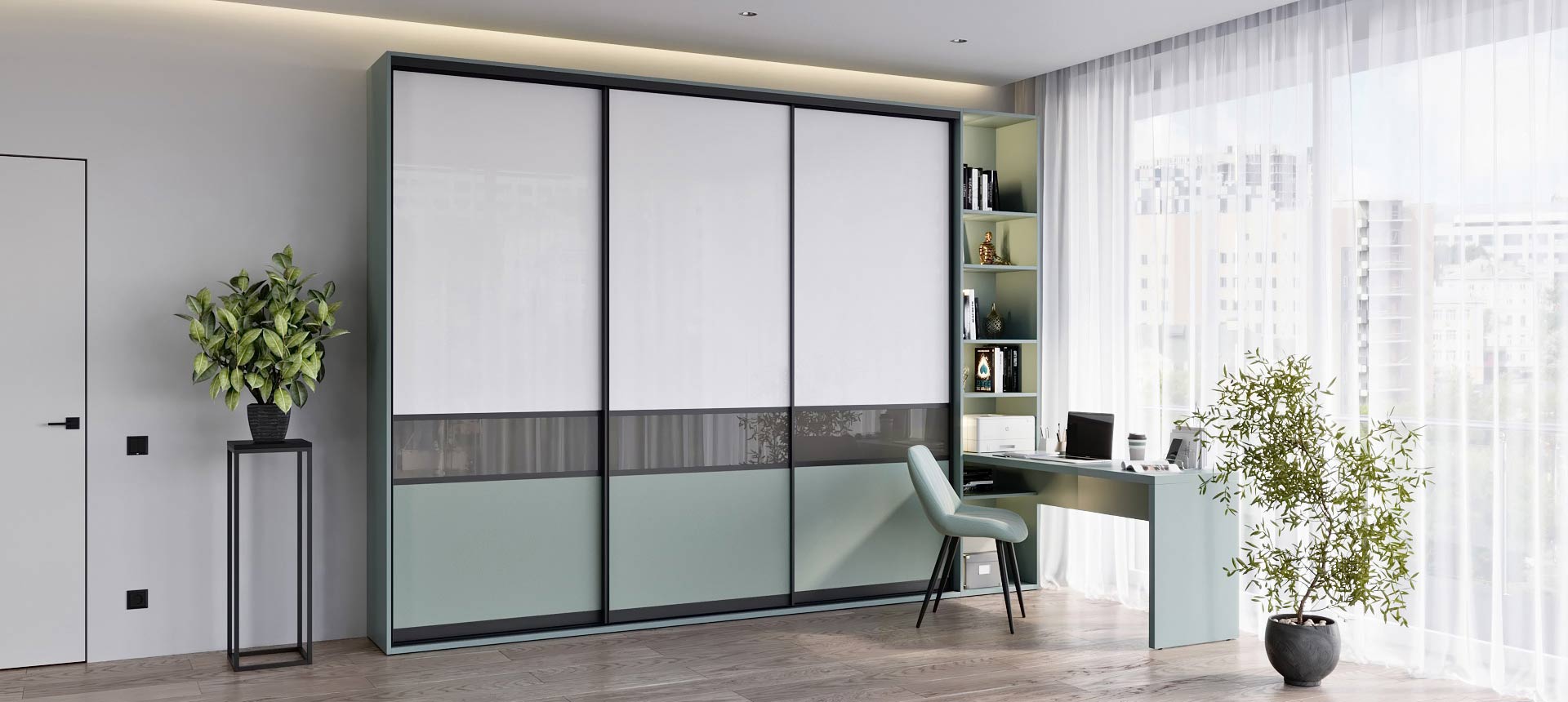 Зелёный Фьорд / экокожа&nbsp;Neo&nbsp;цвет&nbsp;Sky&nbsp;