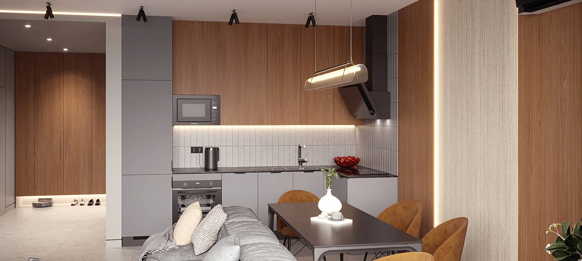 Серый монументальный / Дуб&nbsp;Кассела&nbsp;коричневый&nbsp;