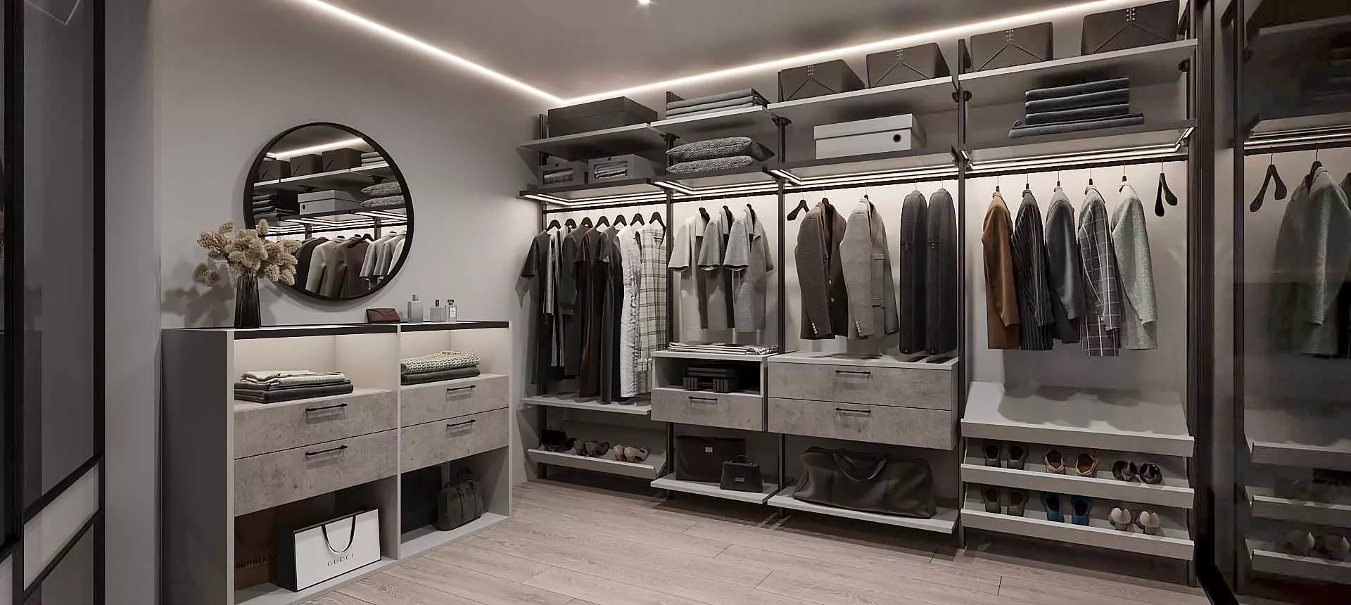 Бетон Чикаго светло-серый / Горный&nbsp;хрусталь&nbsp;матовый&nbsp;