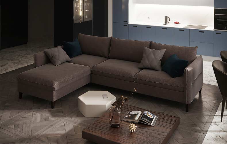 Угловой диван Нова в коричневом цвете - фото No 2