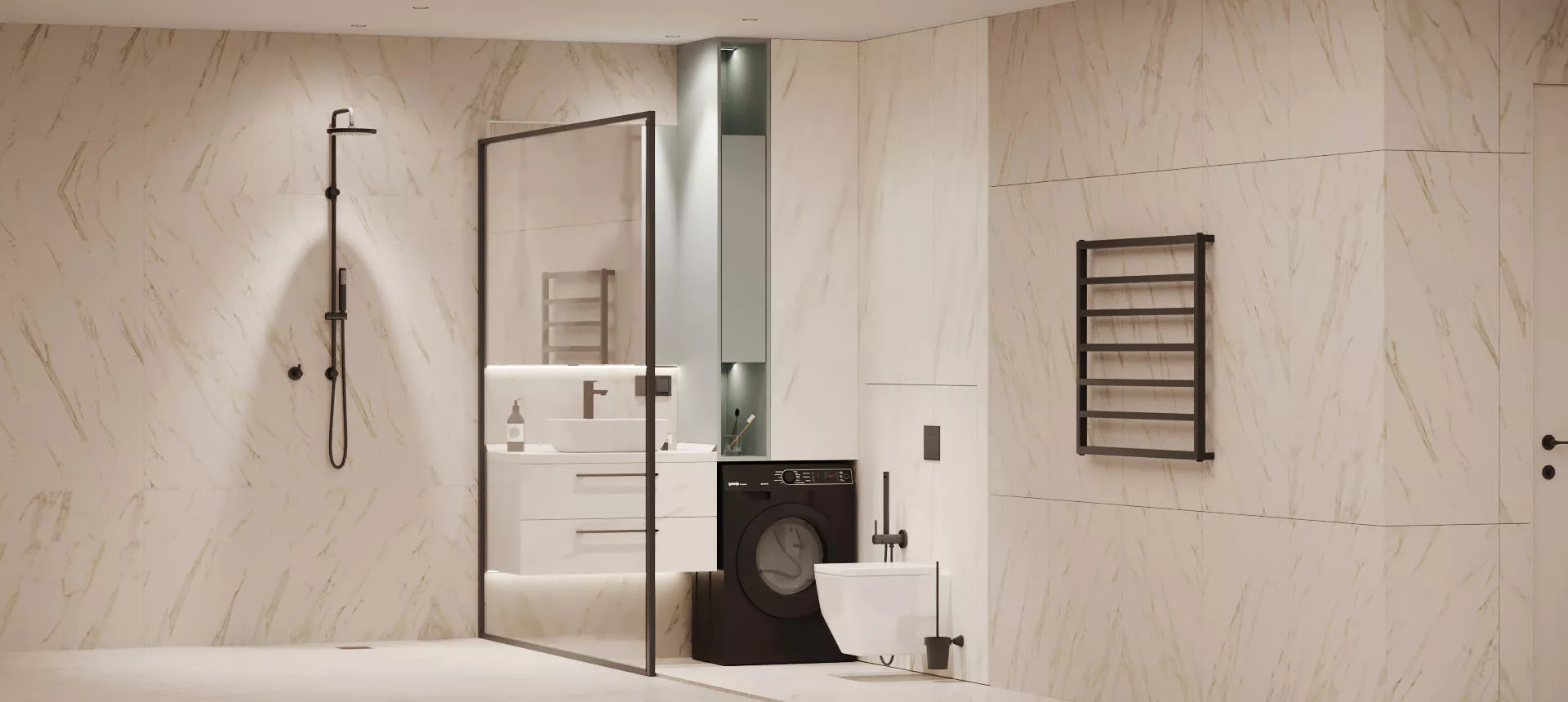 Мрамор Леванто белый / Фьорд&nbsp;зелёный&nbsp;