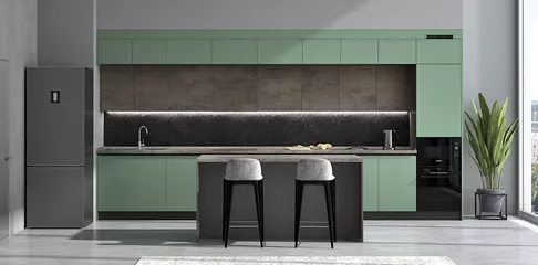 Кухня для девушки, где можно работать, принимать гостей и хранить зимнюю одежду