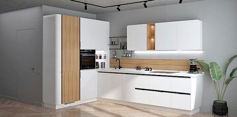 Белая глянцевая кухня: 80 фото и советы по выбору материала и стиля