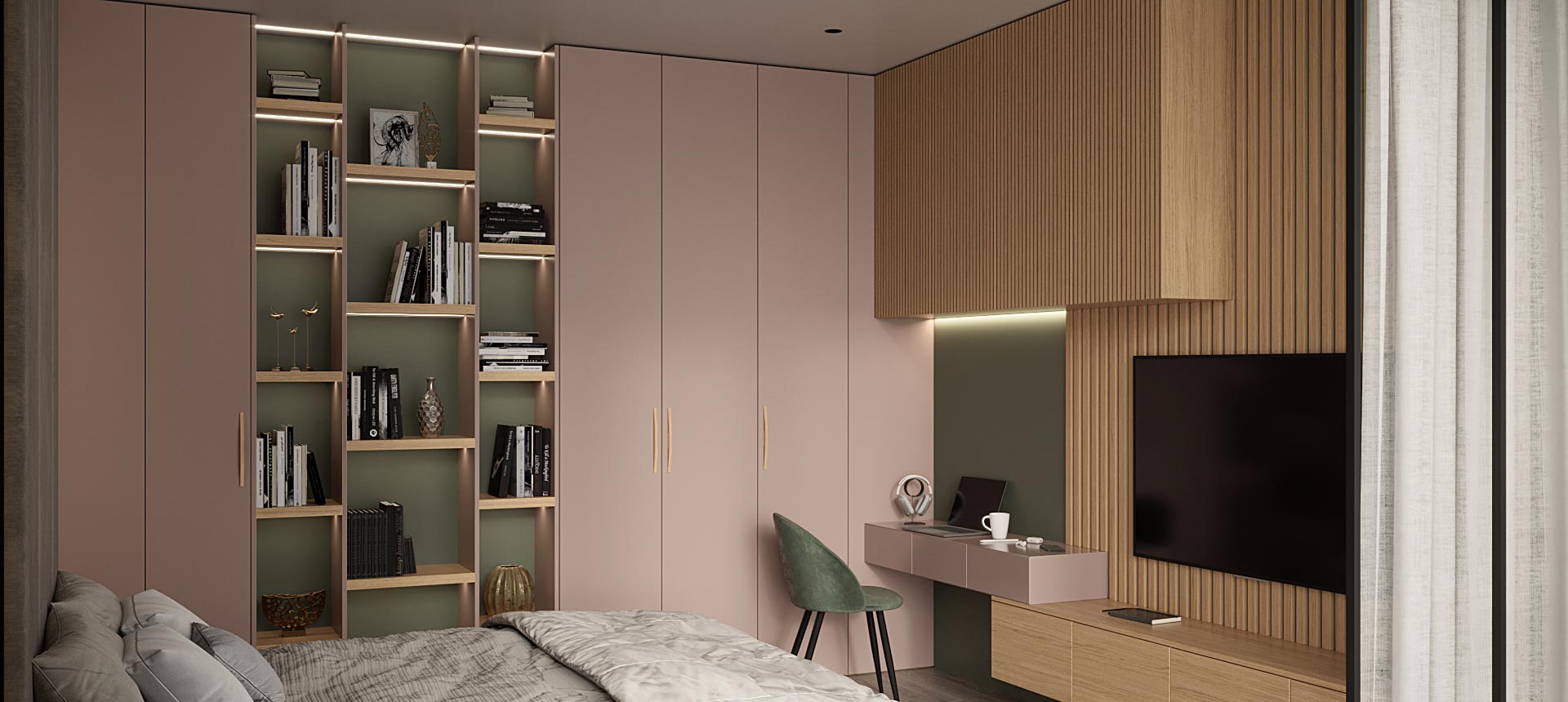 Розовый кварц матовый / Дуб Винченца 