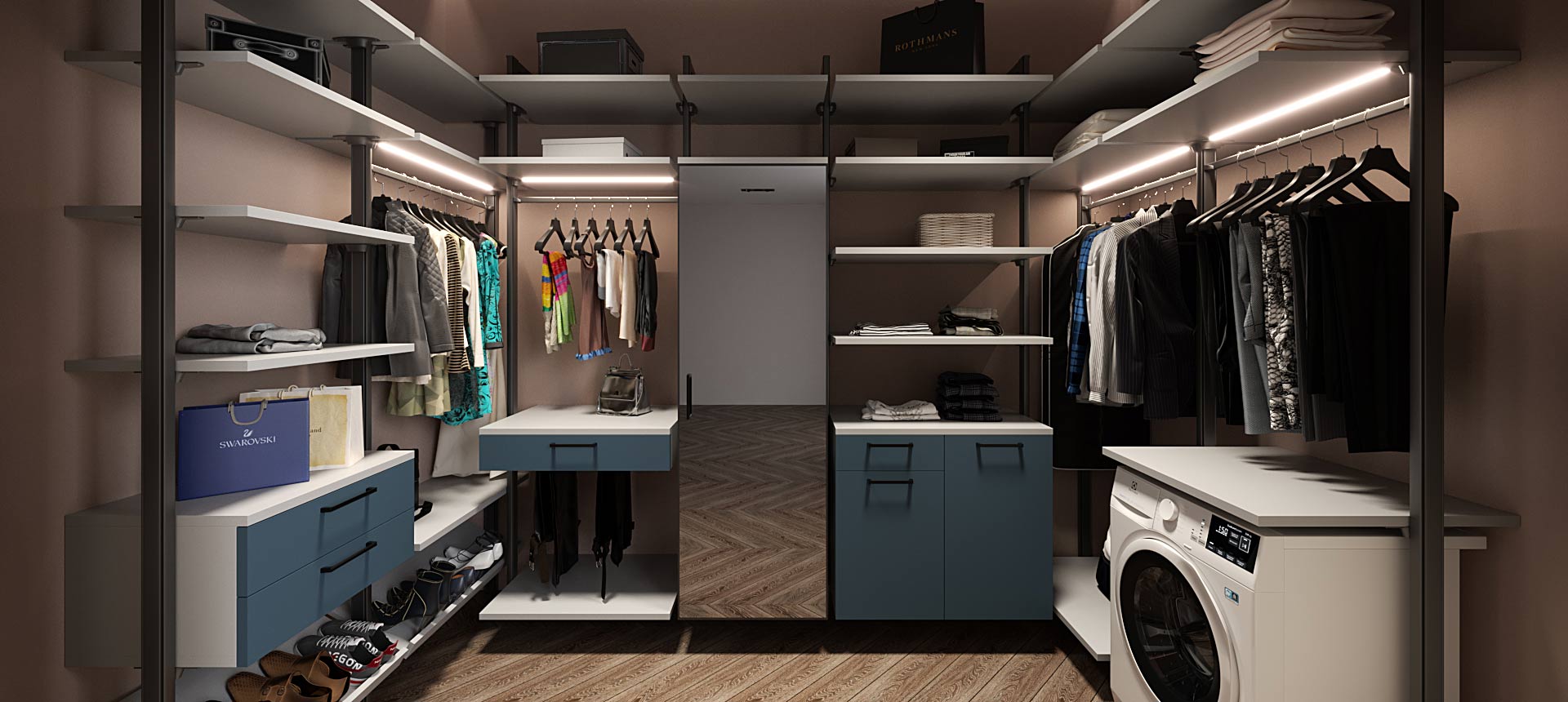 Аквамарин матовый / Горный хрусталь матовый 