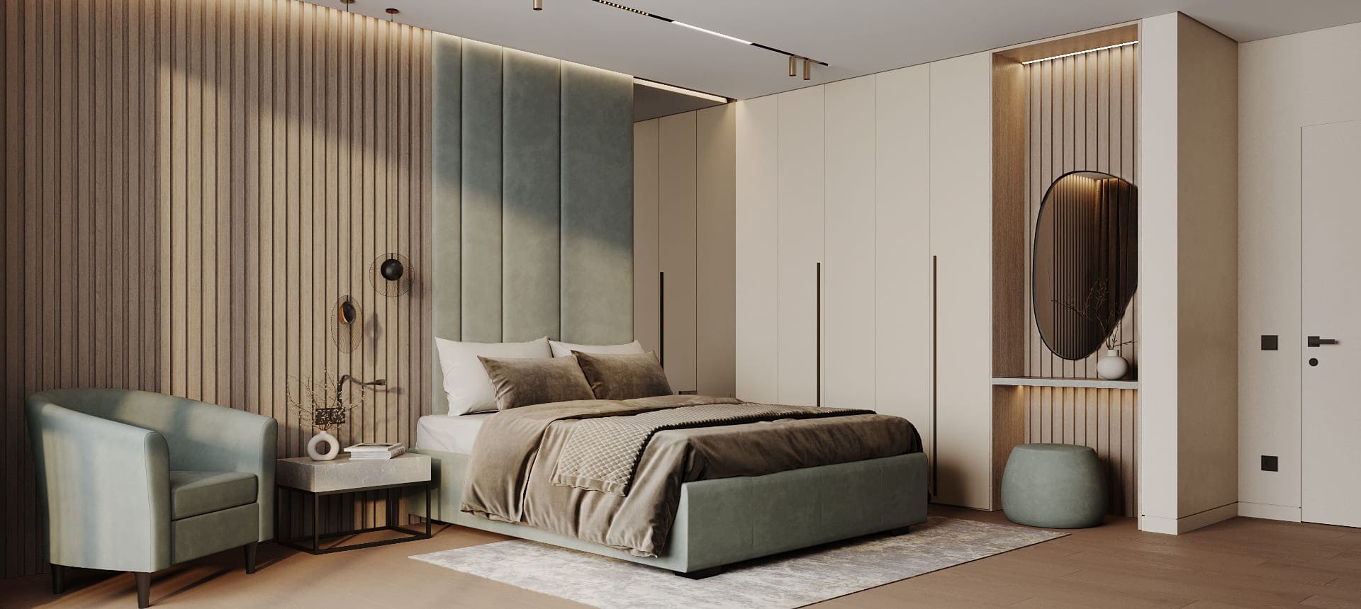 Микровелюр Model цвет Moss / Горный&nbsp;хрусталь&nbsp;