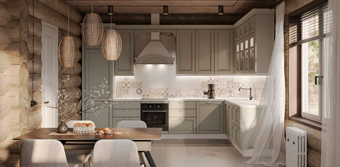 Дизайн кухни в частном доме — идеи для интерьера с фото