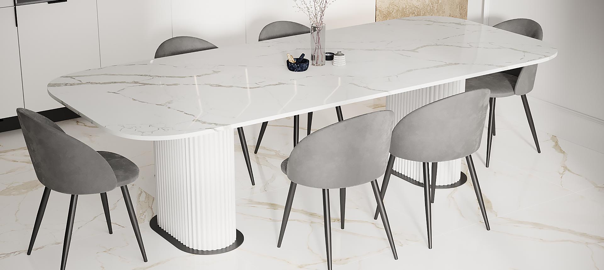 кварцевый агломерат Калаката Сильва / эмаль цвет Белый 