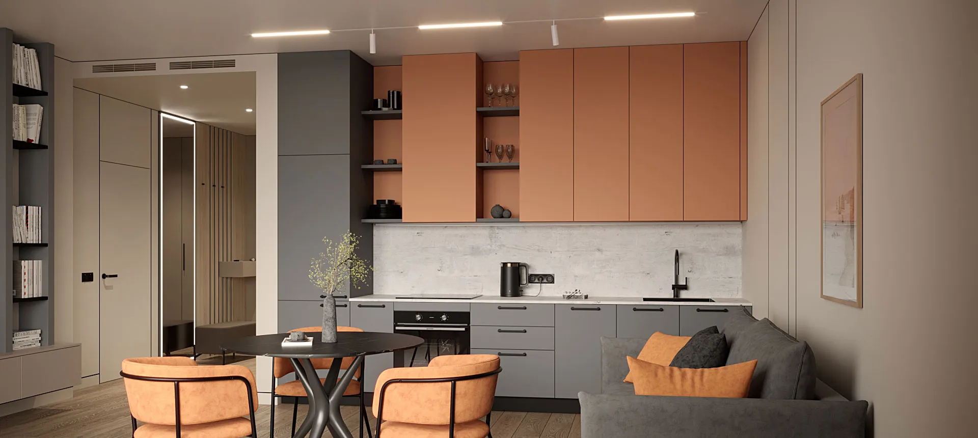 Серый монументальный / Карамель Нюд 