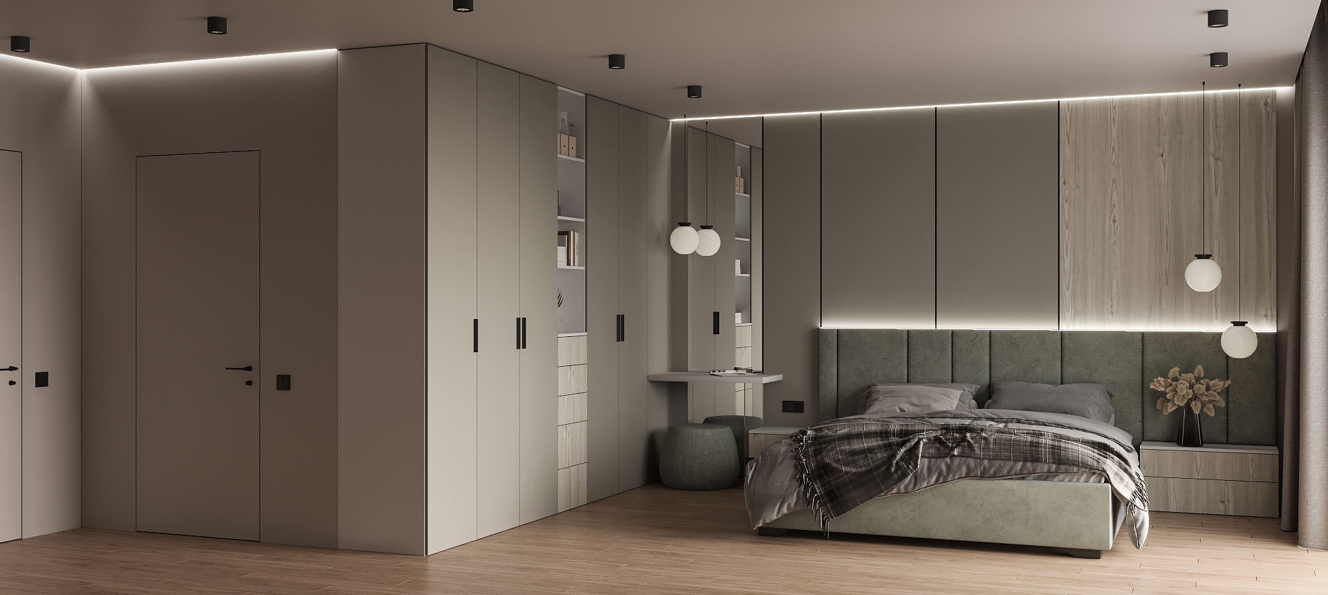 Пепельный Аметист матовый / Лиственница горная 