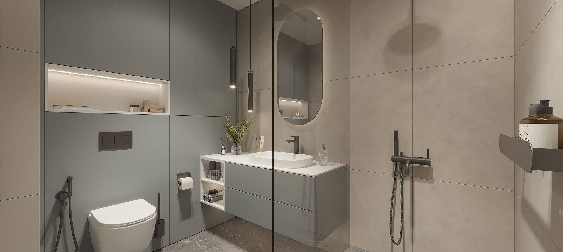 Стальной графит / Белый премиум 