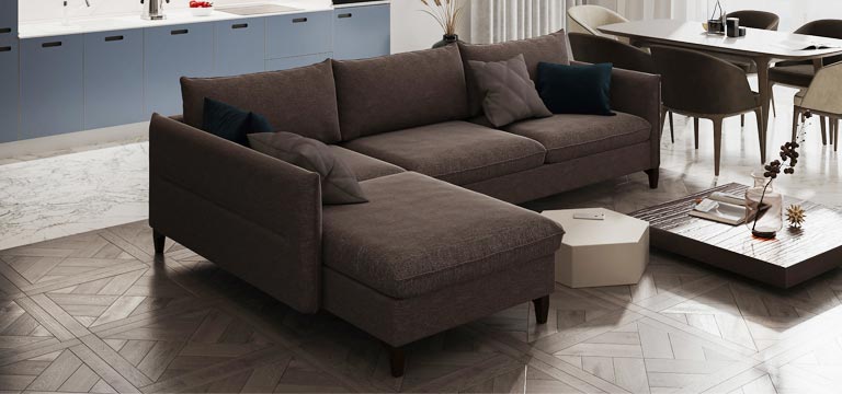 Угловой диван Нова в коричневом цвете - фото No 3
