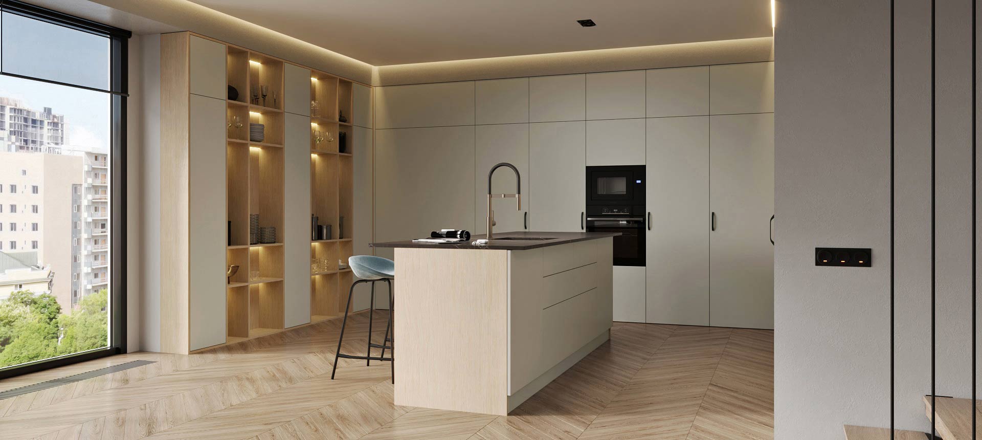 Тёмно-серый / Дуб Скандинавский 