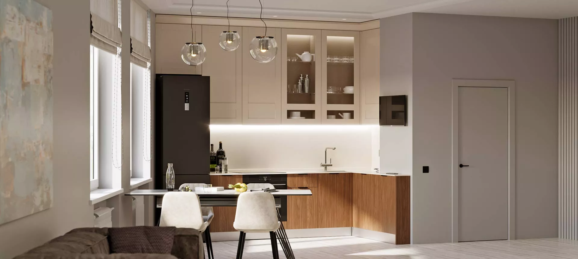 Орех Линкольн / Кашемир серый 