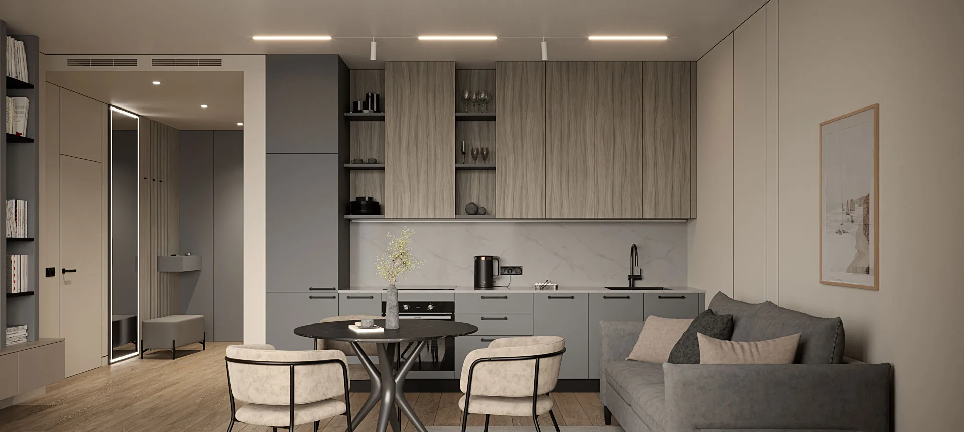 Серый монументальный / Древесина Шорвуд 