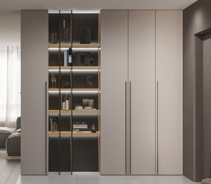 Шкаф в прихожую со стеллажом