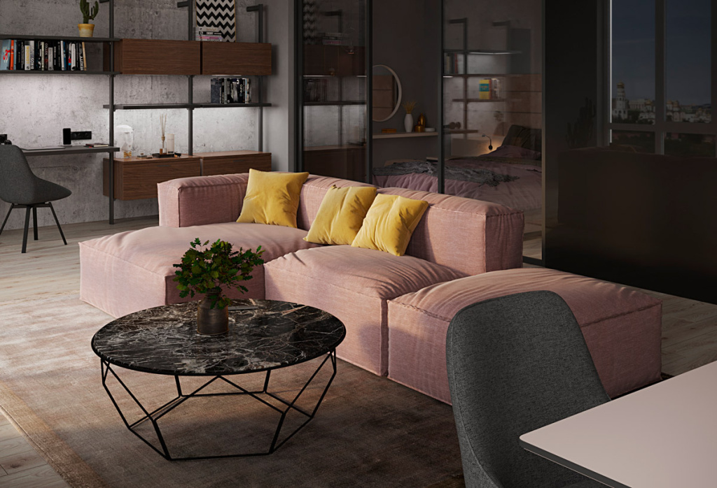 Варианты зонирования квартир свободной планировки - фото №27