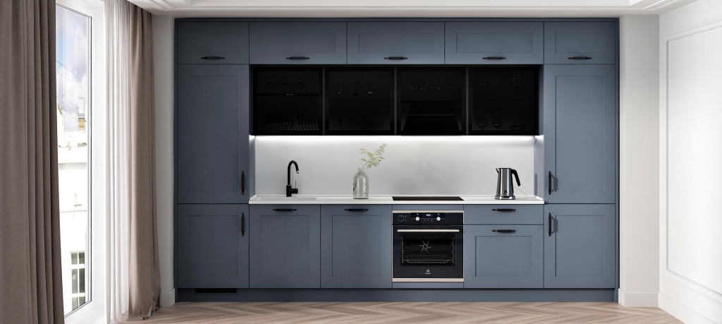 Синяя кухня в интерьере: 100 вариантов дизайна - фото №14