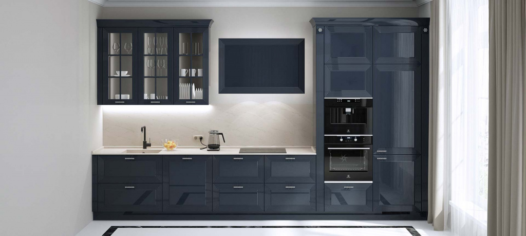 Синяя кухня в интерьере: 100 вариантов дизайна - фото №20