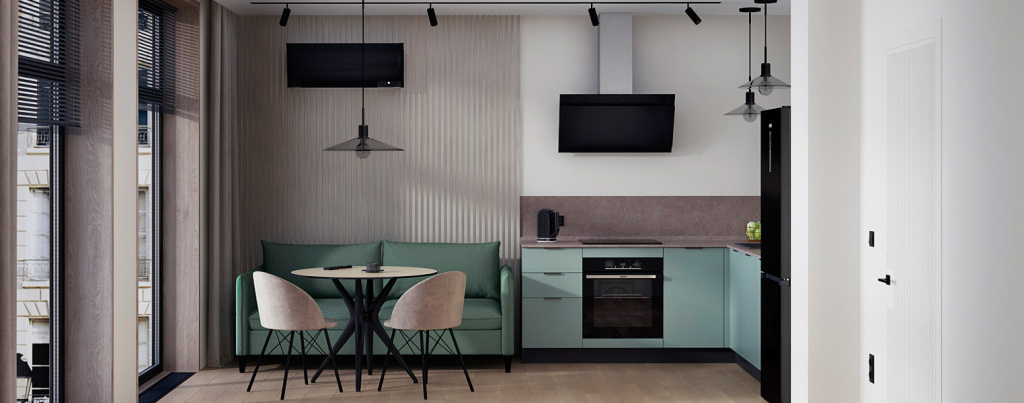 Современная кухня для молодой пары без детей - фото №1