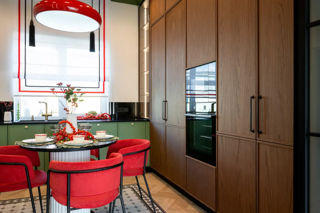 Интерьер цвета листвы и спелых ягод для загородного дома - фото №11