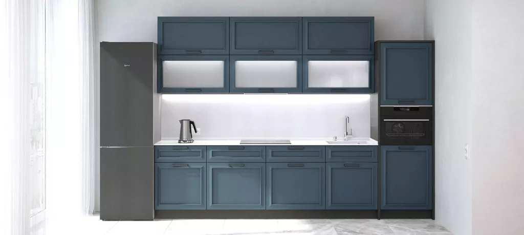 Синяя кухня в интерьере: 100 вариантов дизайна - фото №11