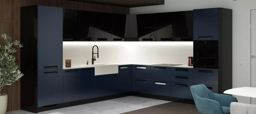 Синяя кухня в интерьере: 100 вариантов дизайна - фото №1