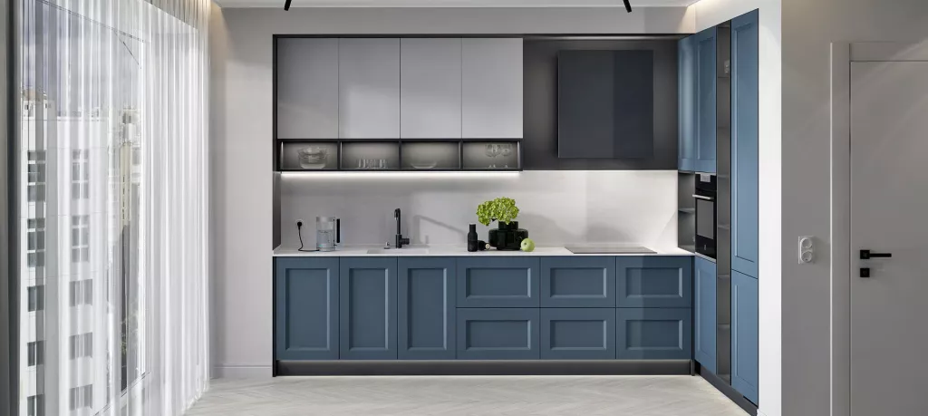 Синяя кухня в интерьере: 100 вариантов дизайна - фото №23