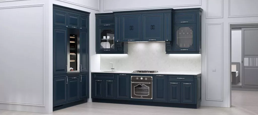 Синяя кухня в интерьере: 100 вариантов дизайна - фото №12