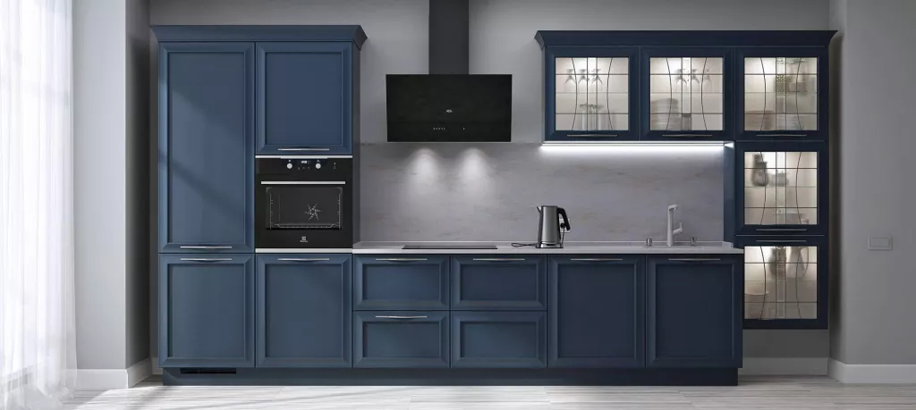 Синяя кухня в интерьере: 100 вариантов дизайна - фото №22