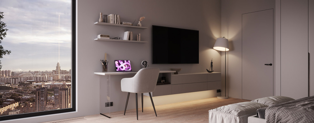 Варианты зонирования квартир свободной планировки - фото №43