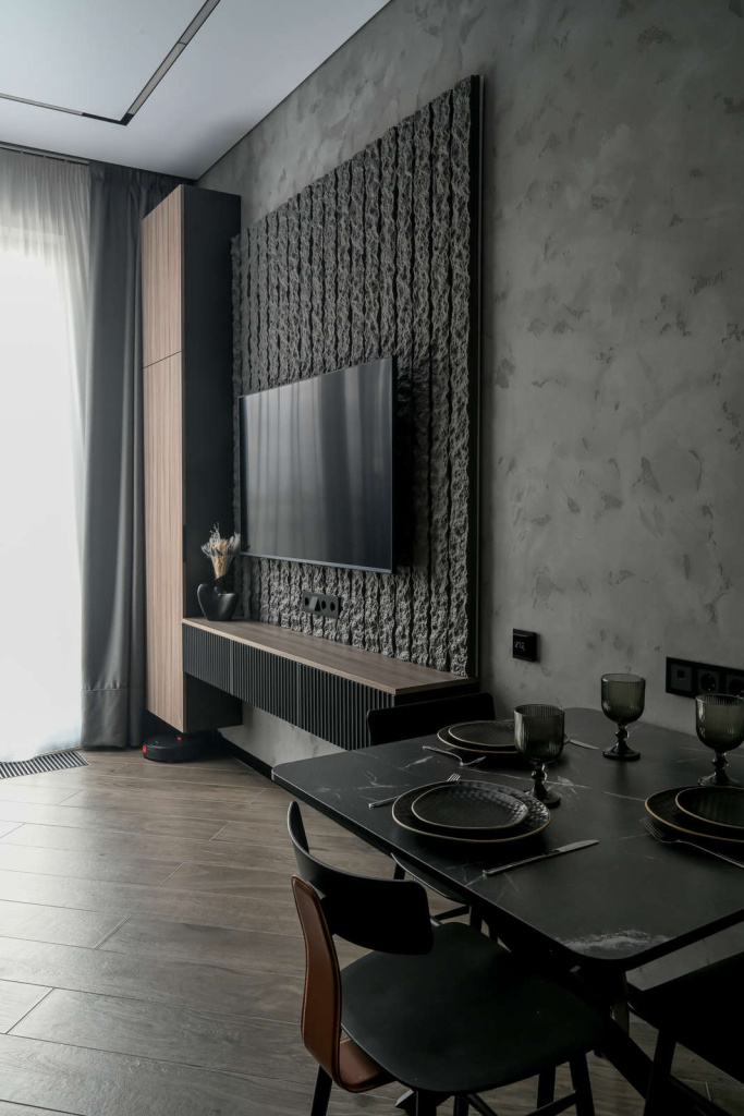 Черно-серая квартира для солидного холостяка - фото №8