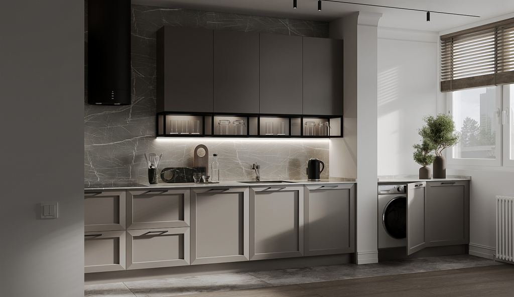 Дерево, стекло, металл: топ-20 сочетаний для современной кухни - фото №30