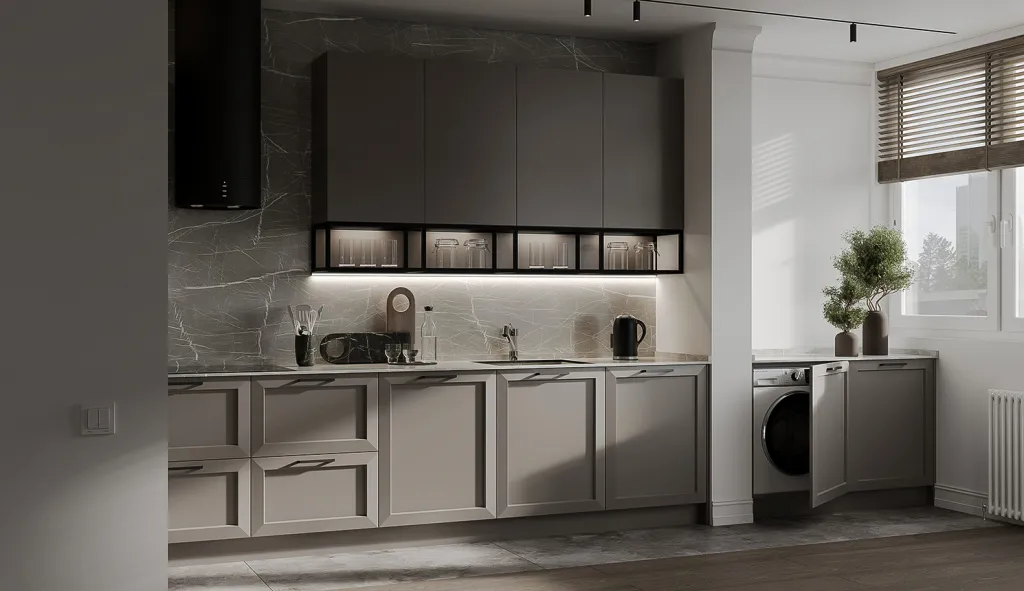 Дерево, стекло, металл: топ-20 сочетаний для современной кухни - фото №30