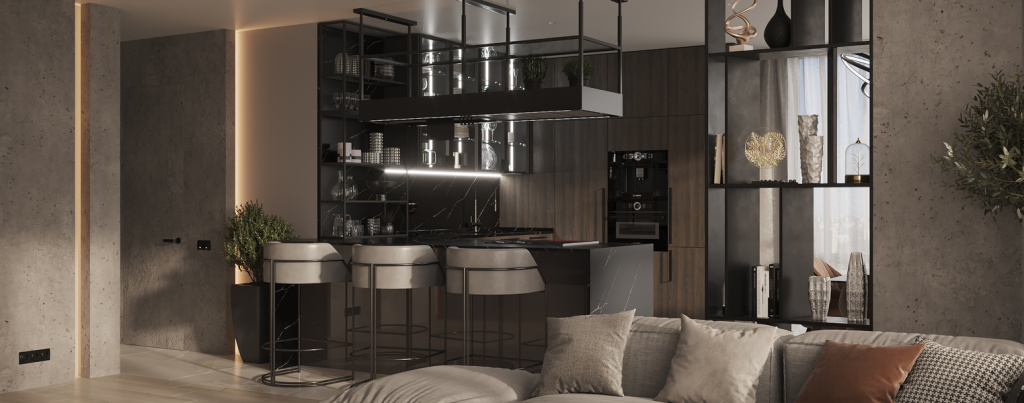 Варианты зонирования квартир свободной планировки - фото №15