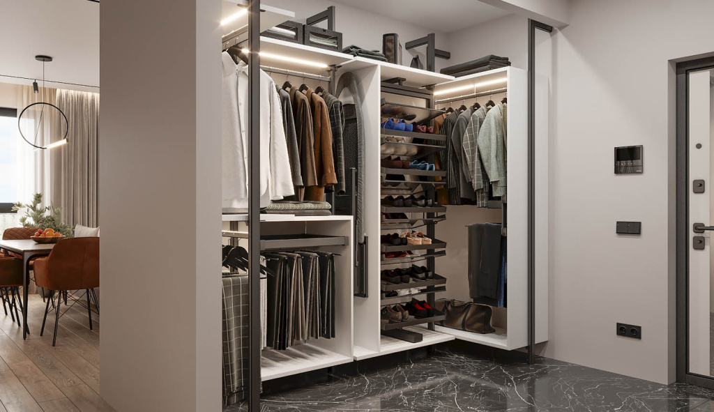 Как обустроить гардеробную на 3 кв. метрах - фото №23