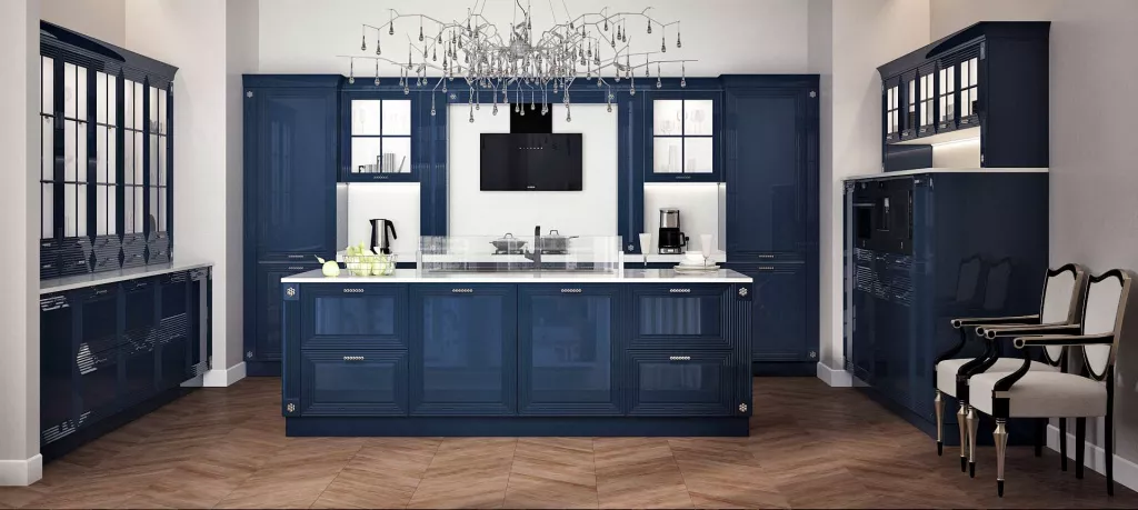 Синяя кухня в интерьере: 100 вариантов дизайна - фото №24