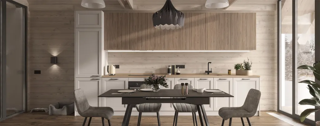 Дерево, стекло, металл: топ-20 сочетаний для современной кухни - фото №44