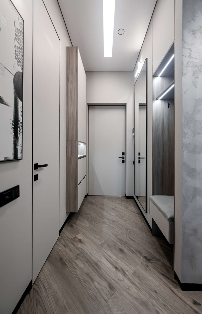 Черно-серая квартира для солидного холостяка - фото №12