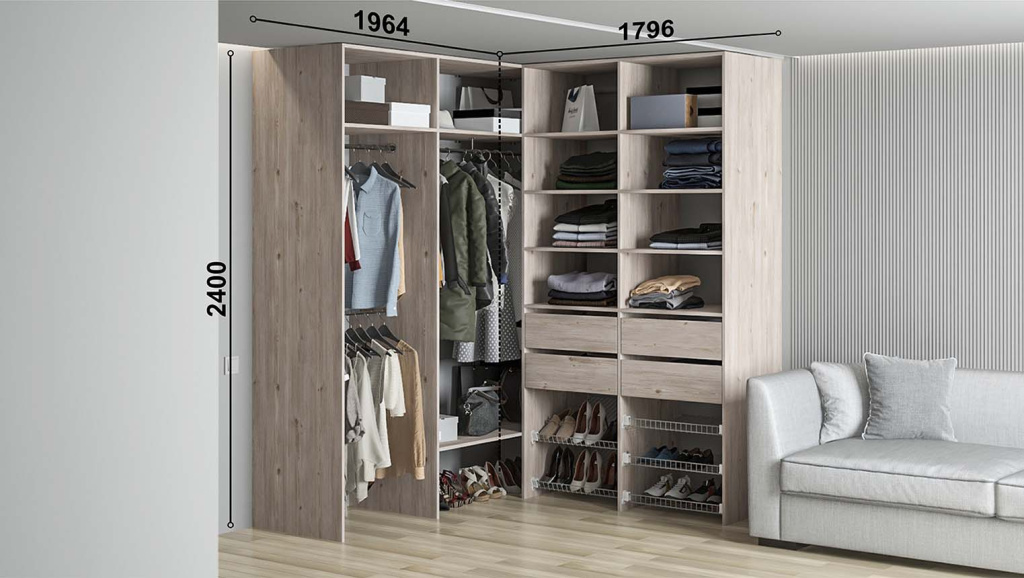 Как обустроить гардеробную на 3 кв. метрах - фото №5