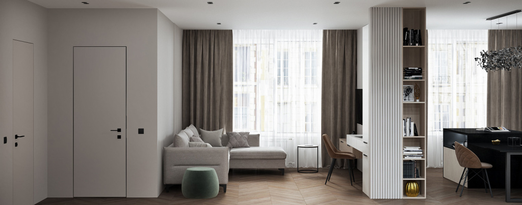 Варианты зонирования квартир свободной планировки - фото №5