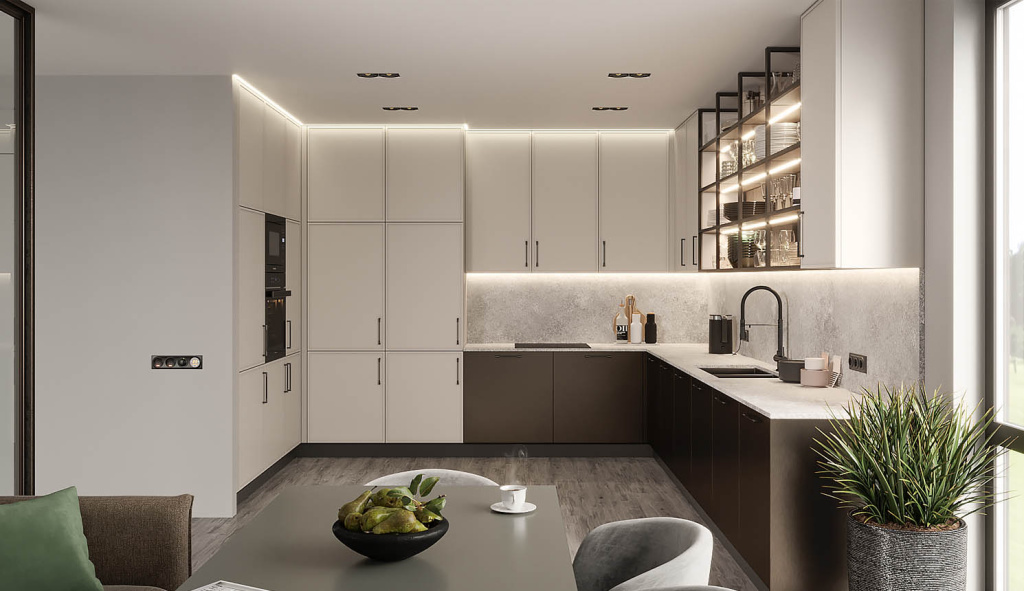 Дерево, стекло, металл: топ-20 сочетаний для современной кухни - фото №12