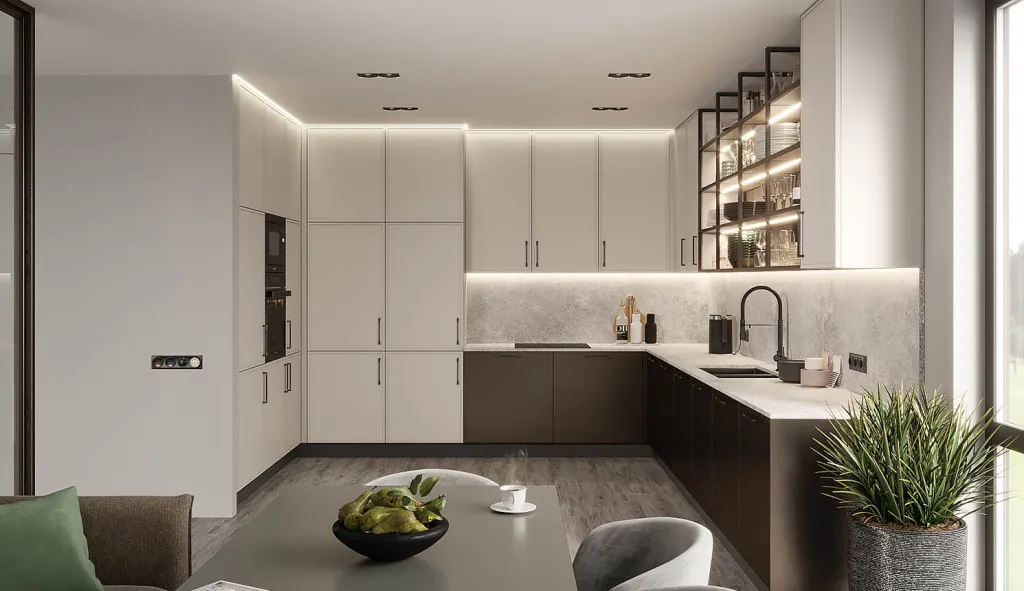 Дерево, стекло, металл: топ-20 сочетаний для современной кухни - фото №12