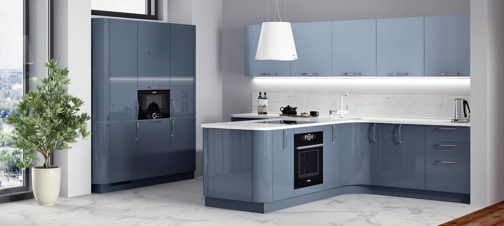 Синяя кухня в интерьере: 100 вариантов дизайна - фото №10