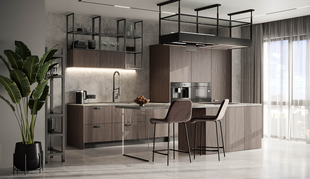 Дерево, стекло, металл: топ-20 сочетаний для современной кухни - фото №17