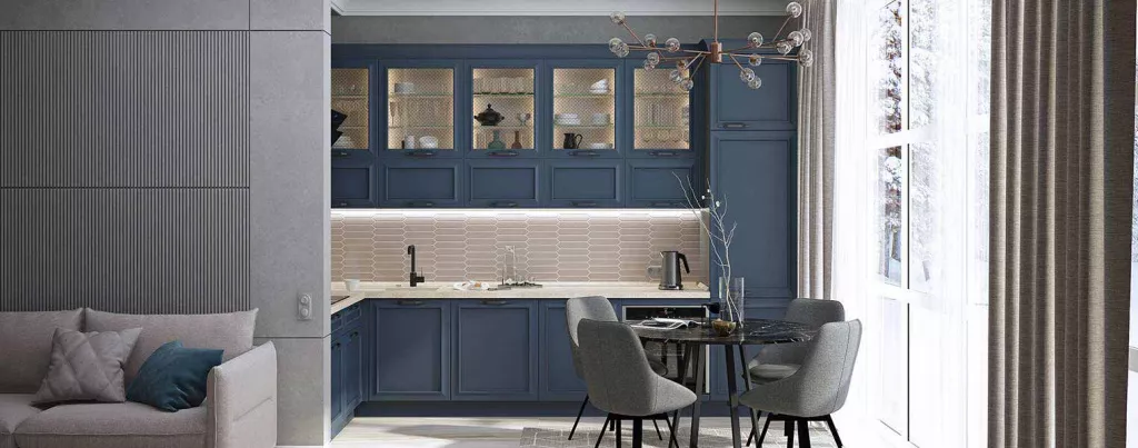 Синяя кухня в интерьере: 100 вариантов дизайна - фото №13