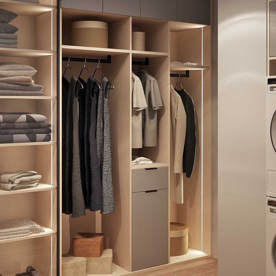 Как спроектировать вместительный шкаф в маленькой спальне - фото №29