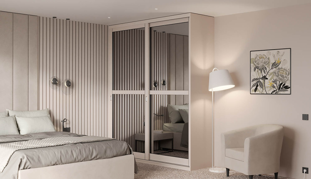 Как спроектировать вместительный шкаф в маленькой спальне - фото №14