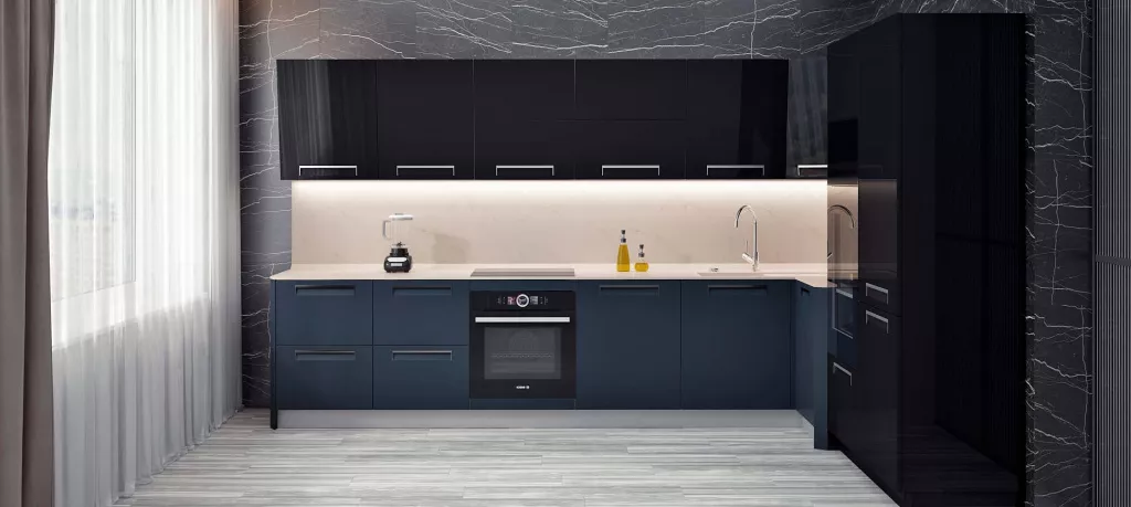Синяя кухня в интерьере: 100 вариантов дизайна - фото №9