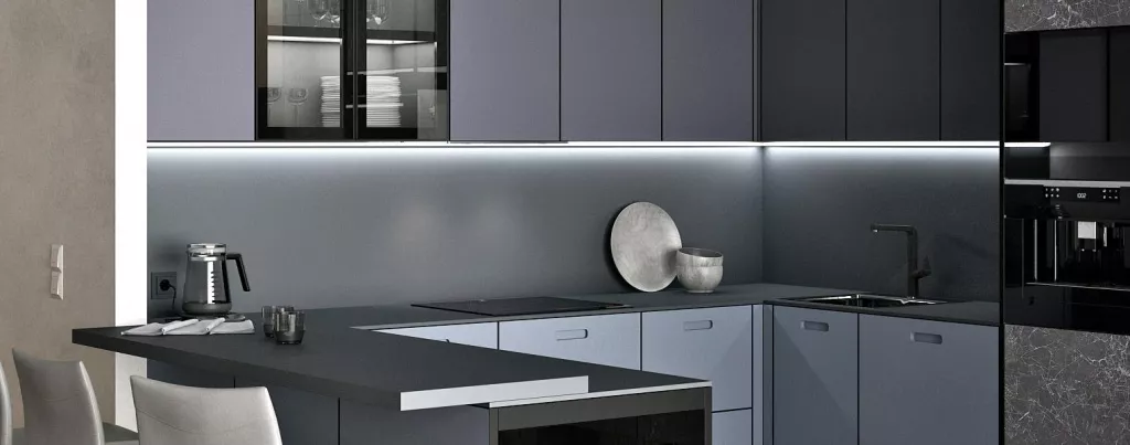 Синяя кухня в интерьере: 100 вариантов дизайна - фото №15